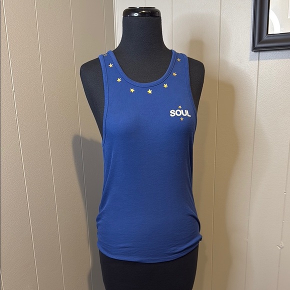 Z SoulCycle Women’s Medium Blue Tank Top with Star Accents - Picture 1 of 4
